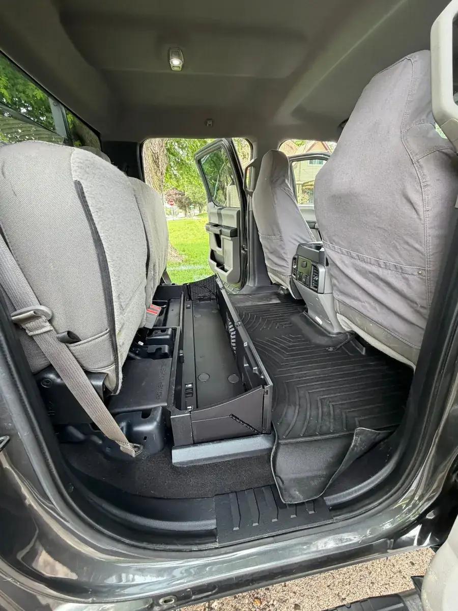 The same pickup back seat area clean after the interior detail