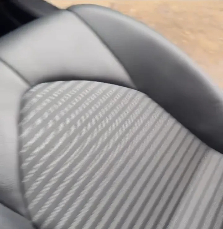 Clean front seat after an interior detail on a car in Toledo, Iowa